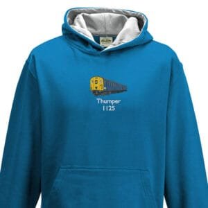 1125 Retro Kids Sapphire Blue Grey Hoodie