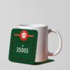 35005 with name lined BR Green Mug Coaster