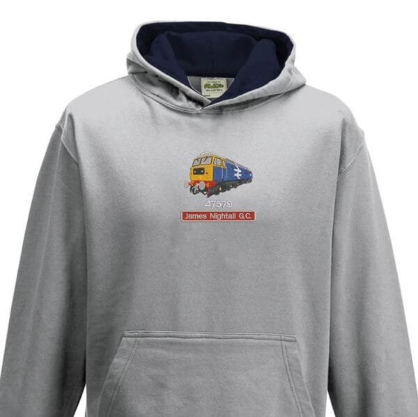 47579 Kids Grey Navy Hoodie