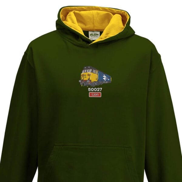 50027 retro Kids Green Gold Hoodie