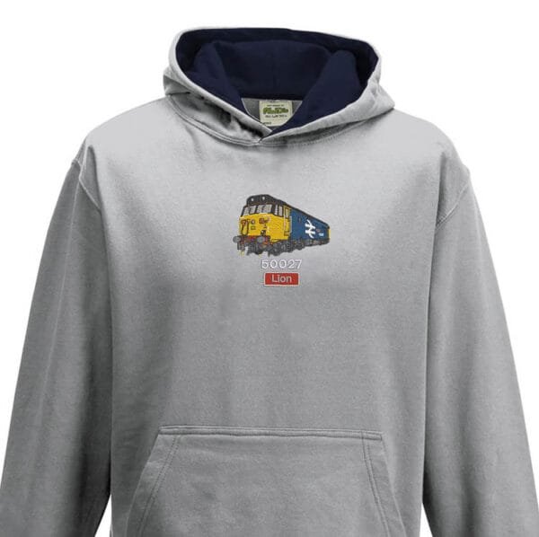 50027 retro Kids Grey Navy Hoodie