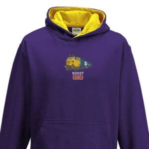 50027 retro Kids Purple Yellow Hoodie