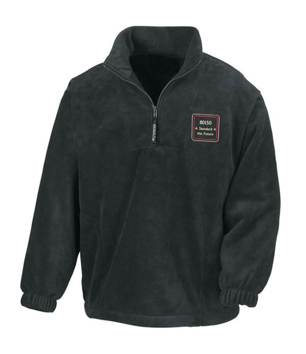 80150 v4 polo Black Zip Neck Fleece