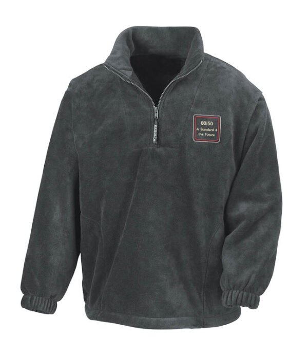 80150 v4 polo Grey Zip Neck Fleece