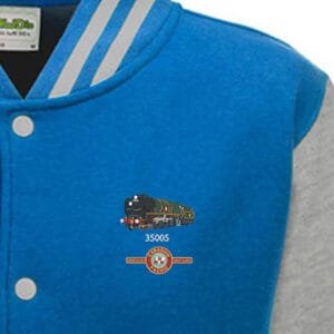 Canadian Pacific Sapphire Blue and Grey Varsity Jacket