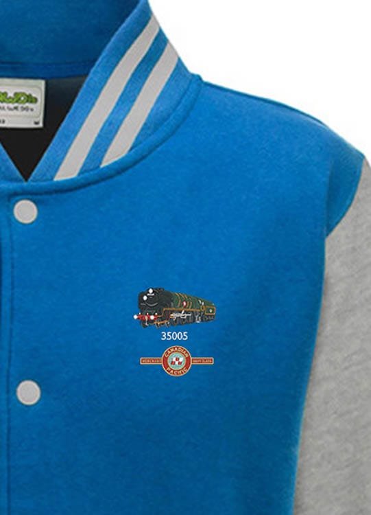 Canadian Pacific Sapphire Blue and Grey Varsity Jacket
