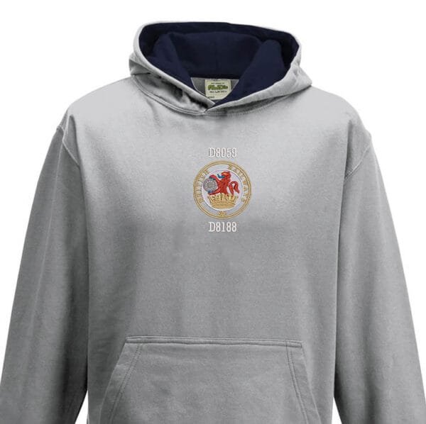D8059 British Railways Kids Grey Navy Hoodie