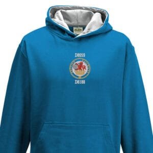 D8059 British Railways Kids Sapphire Blue Grey Hoodie