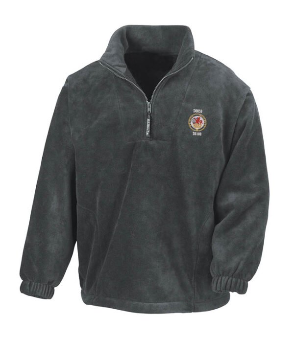 Lion and wheel logo Grey Zip Neck Fleece