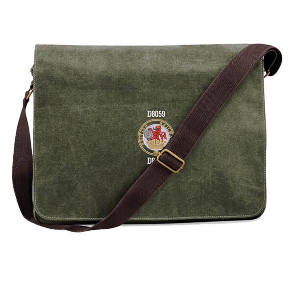 Lion and wheel logo Military Green Messenger Bag