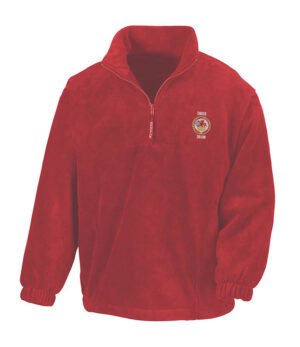 Lion and wheel logo Red Zip Neck Fleece