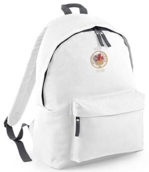 Lion and wheel logo White Backpack
