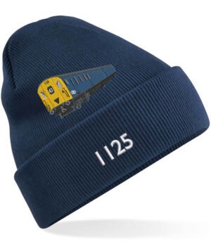 1125 Retro Navy Blue Cuffed Beanie