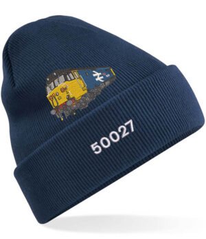50027 Retro Navy Blue Cuffed Beanie