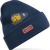 50027 Retro Navy Blue Cuffed Beanie with name