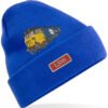 50027 Retro Royal Blue Cuffed Beanie with name